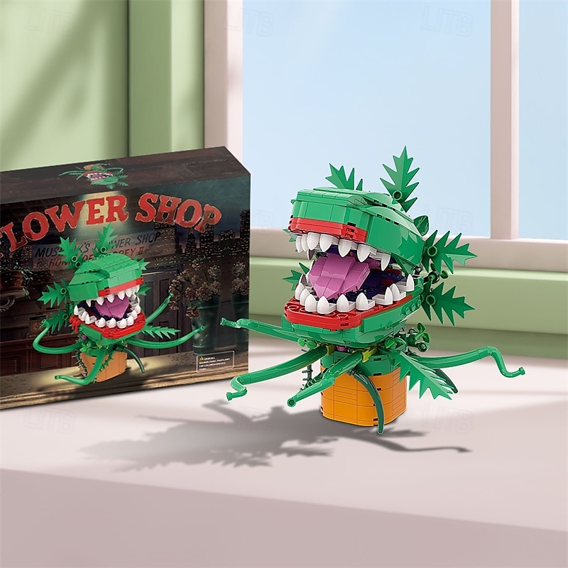 Audrey ii set de blocuri de construcție floare piranha mic magazin al ororilor kit de construcție floare canibal cărămizi de construcție jucării cadouri pentru băieți fete copii adulți (303 bucăți) 2025 - $29.99 –P3