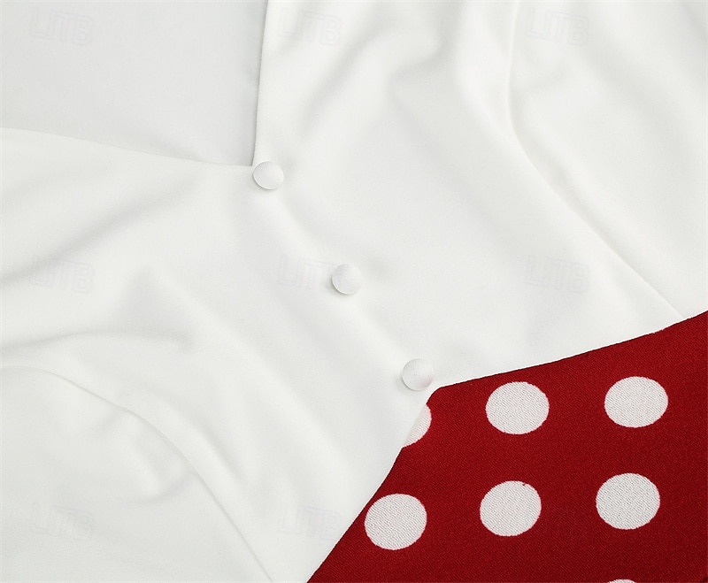 1950s Retro Vintage Rockabilly Knee Length Dress Tea Dress Swing Dress Polka dots Fit & Flare Swing Fancy Dress Women's Christmas Carnival New Year Homecoming Daily Wear Bachelorette Party Adults' 2026 - $32.99 –P6