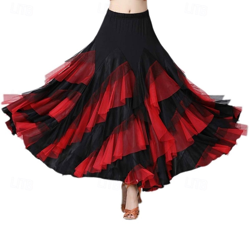 gonna lunga elegante da ballo latino da donna con orlo a strati del 2026 a $58.99 –P7