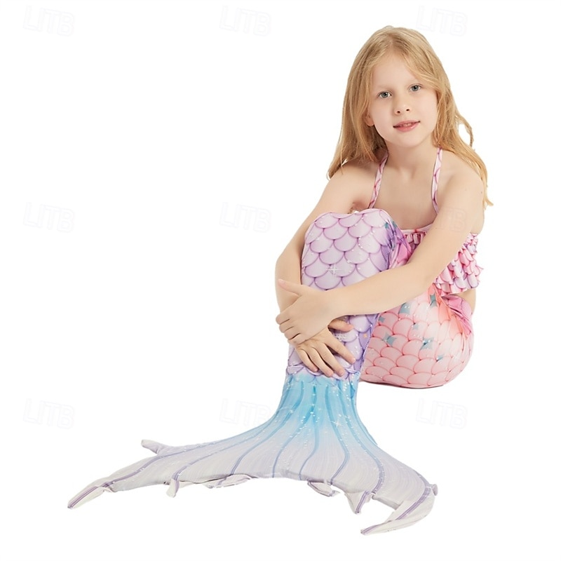 Enfants Fille Maillots de bain sirène Maillot de bain Vacances Plage Balance Vacances Tropique Maillots de bain 4 ans et + Eté Rose Claire Rose Claire de 2025 ? $34.99 –P11