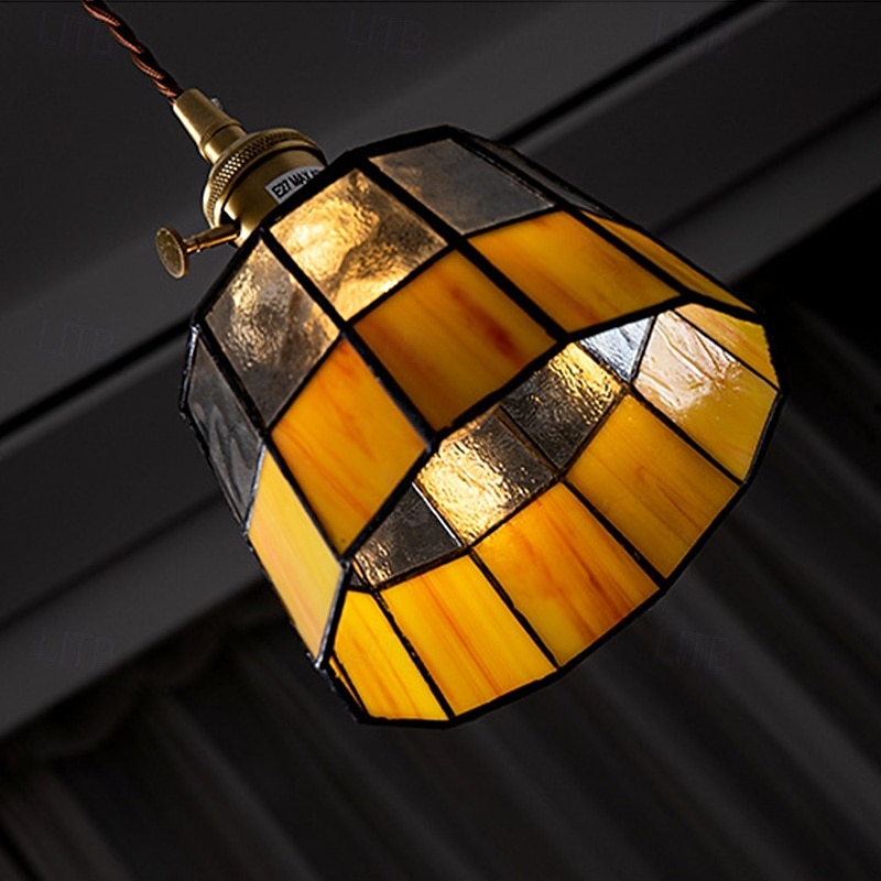 lampada a sospensione in vetro di metà secolo con uno stile retrò americano per comodini corridoi corridoi 110-240v del 2025 a $101.99 –P8