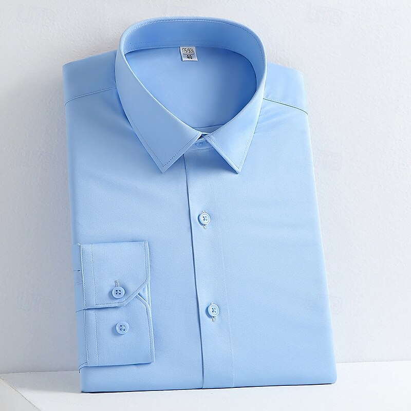 Homme Chemise Chemise boutonnée Couleur unie Mariage Soirée Noir Blanche Jaune Vert Claire manche longue Revers Printemps Automne Vêtement Tenue Poche de 2025 ? $29.99 –P5