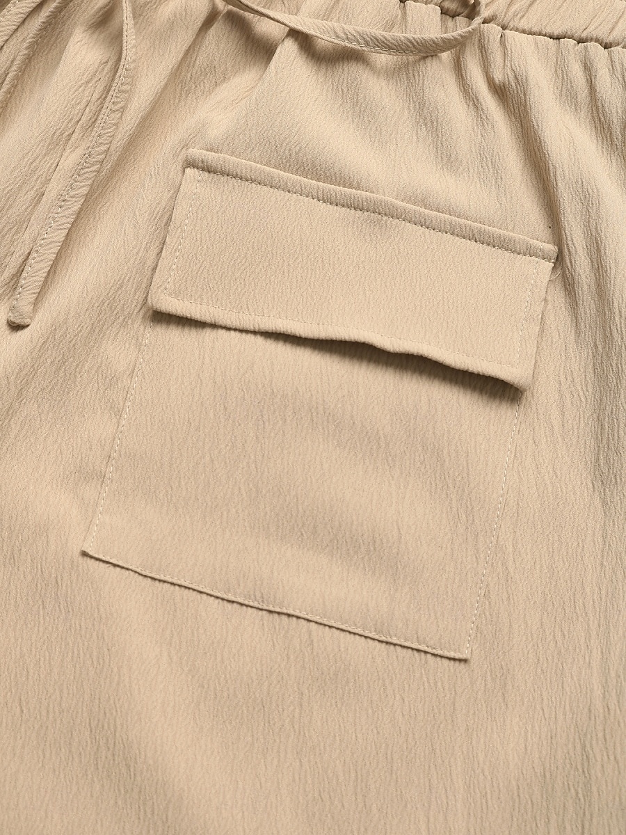 2026年 女性用 標準 ロンパース 活発的 純色 ノースリーブ Ｖネック ポケット ハイウエスト バケーション 日常 レギュラー カーキ色 夏  コレクション – $38.99 –P10