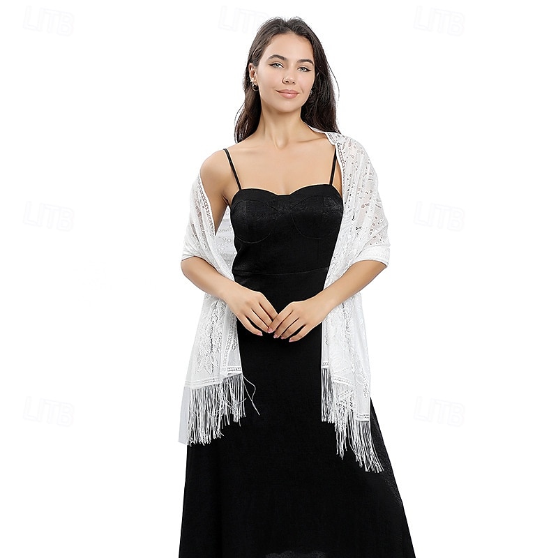 Spitzenblumenschal Braut Hochzeitskleid Abendkleid Cheongsam Tanzparty Bankettschal 2025 - $18.99 –P4