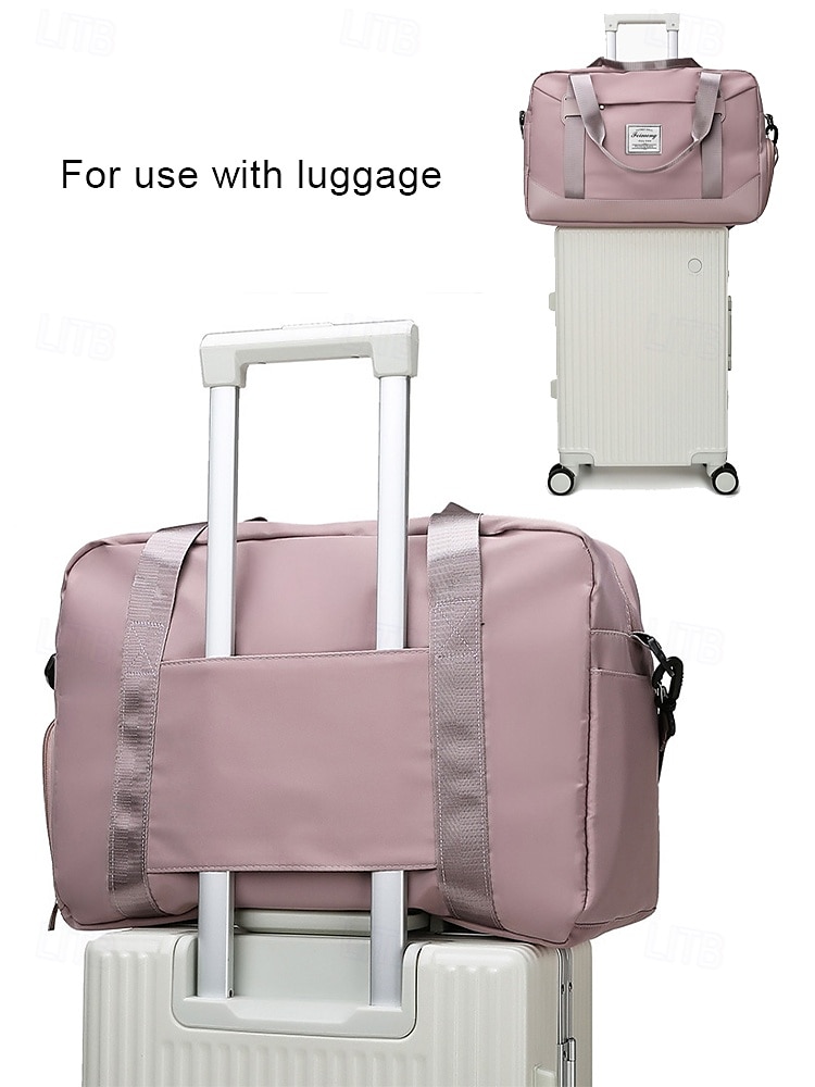 Women's Travel Duffel Bag with Shoe Compartment – Large-Capacity Waterproof Weekender Tote for Gym, Sports and Overnight TripsColor Wine Black Pink 2025 - $29.99 –P6