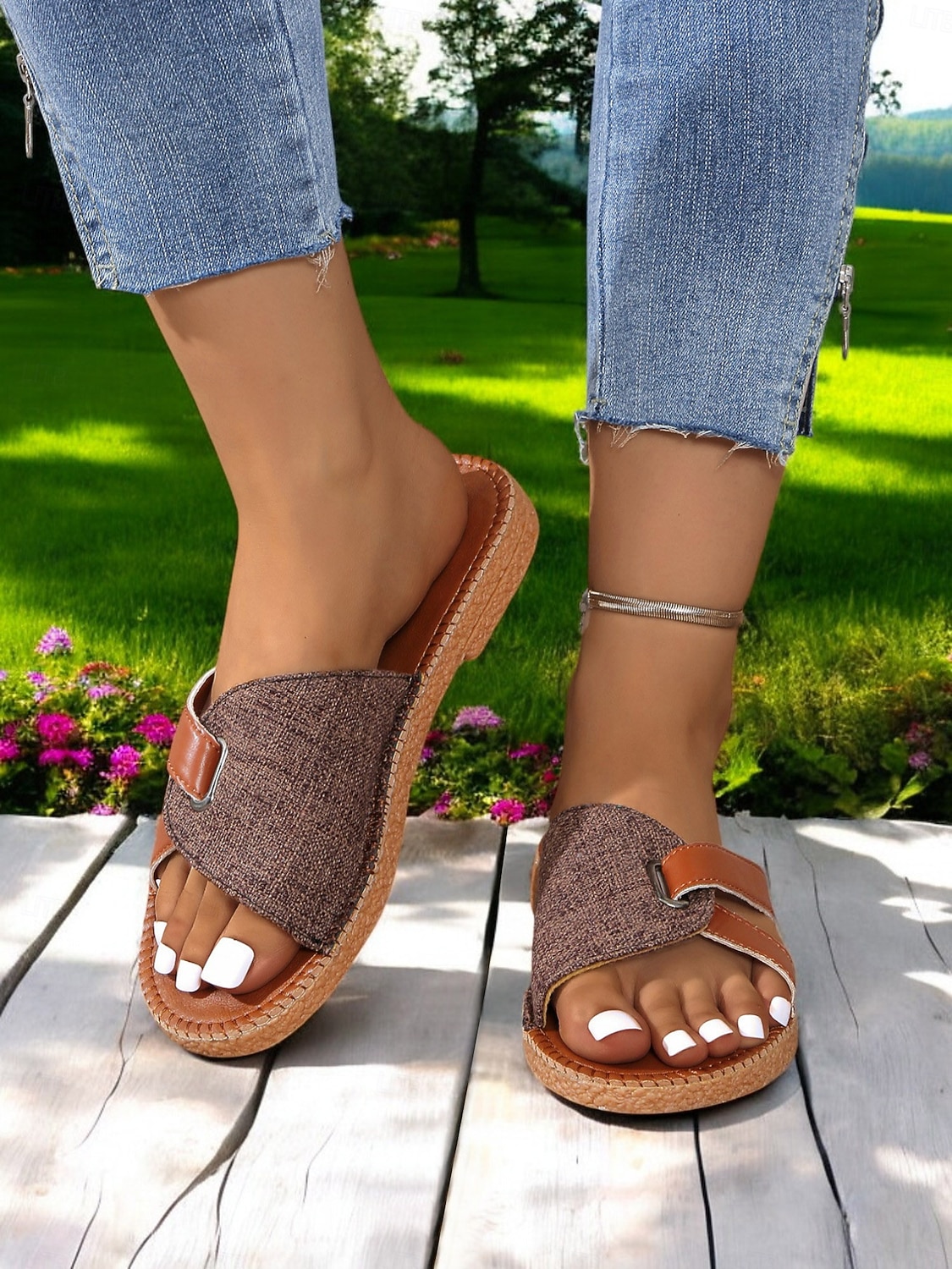 Contrast Color Slide Sandals for Women – Comfortable Open-Toe with Stylish Strap Design for Everyday Casual Wear 2026 - $19.99 –P4