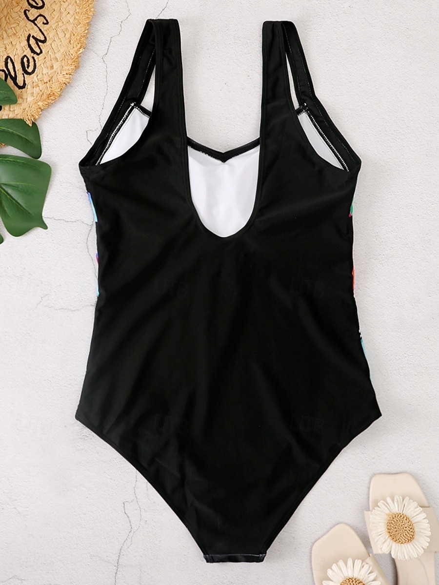 Dame Badetøy Ett stykke Monokini Badedrakt Åpen rygg Midjekontroll Høy Midje Tynn Ferie Strand Klær Nyanse Leopard V-hals Ermeløs Badedrakter 2025 - $27.99 –P5