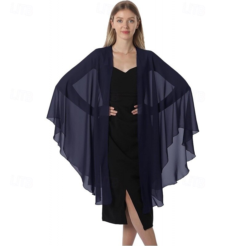 scialli e mantelle in chiffon, scialle per feste di nozze, sciarpa per donna, abito da sera da sposa, abiti per occasioni speciali del 2025 a $29.99 –P10
