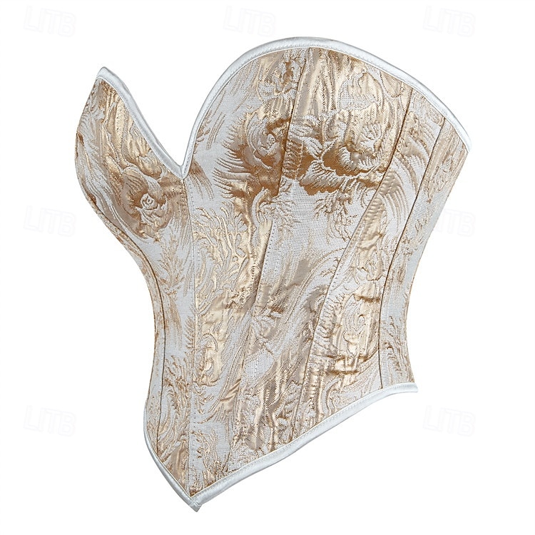 Retro Antiguo Medieval Renacimiento Faja Chaleco corpiño 13 huesos Floral Jacquard Cuello de corazón Mujer Celta Fantasía Real Víspera de Todos los Santos Carnaval Fiesta Casual Diario LARP Adulto 2025 - $24.99 –P2