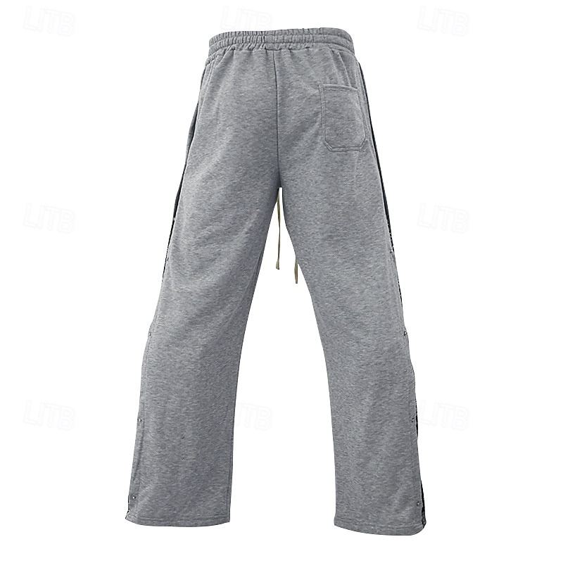Men's Athletic Pants Sweatpants Tear Away Pants Flared Pants Trousers Pocket Drawstring Elastic Waist Patchwork Graphic Prints Comfort Sports Outdoor Daily Fashion Casual Black Gray Micro-elastic 2025 - $25.99 –P11