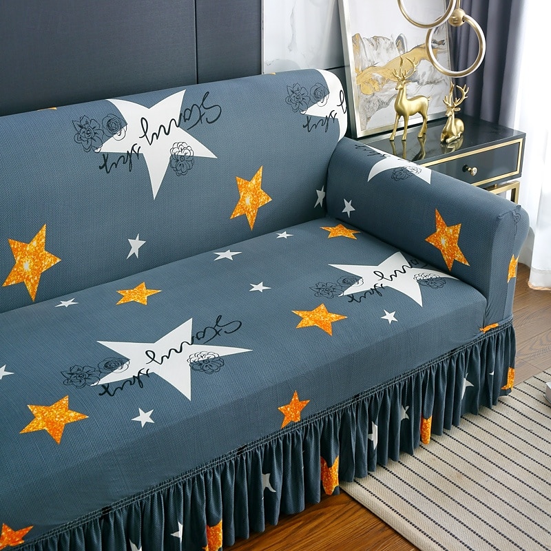 1 Pc Stretch Sofa Slipcover Sofa Cover With Skirt Printed Couch Cover Furniture Protector for Bedroom Living Room Home Decor 2025 - $41.99 –P6