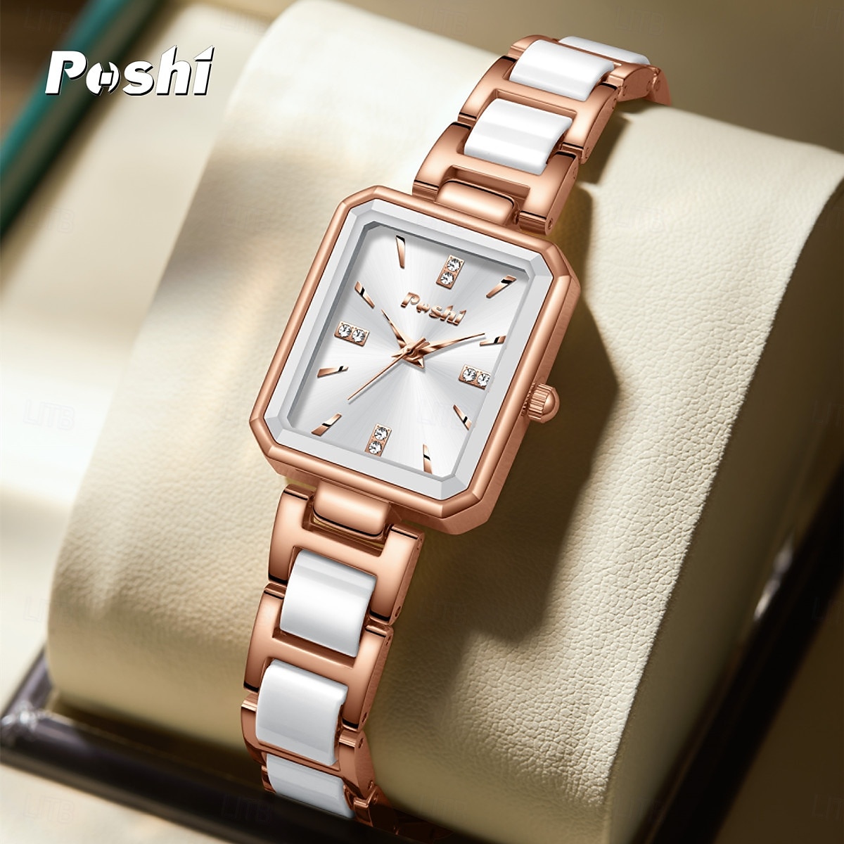 poshi modieuze dameshorloge licht luxe diamant ingelegd vierkant temperament quartz horloge 2025 - $22.99 –P2