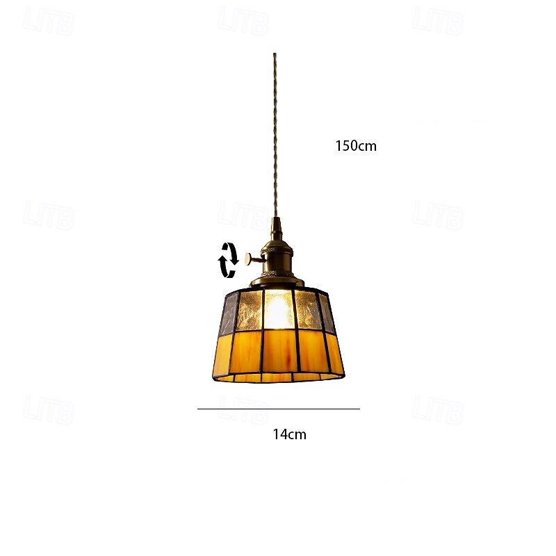 lampada a sospensione in vetro di metà secolo con uno stile retrò americano per comodini corridoi corridoi 110-240v del 2025 a $101.99 –P1