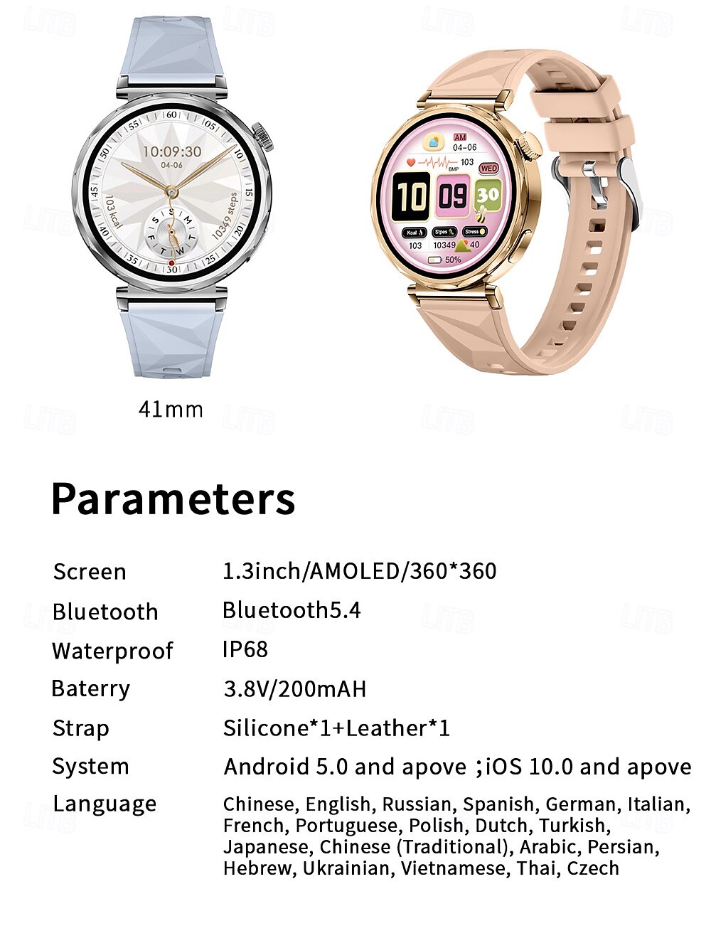 2025年 696 JSWatchCT5mini スマートウォッチ 1.3 インチ スマート·ウォッチ ブルートゥース 歩数計 着信通知 睡眠サイクル計測器 と互換性があります Android iOS 女性 男性 防水 メディアコントロール メッセージ受信通知 IP68 40mmの時計ケース  コレクション – $62.99 –P17