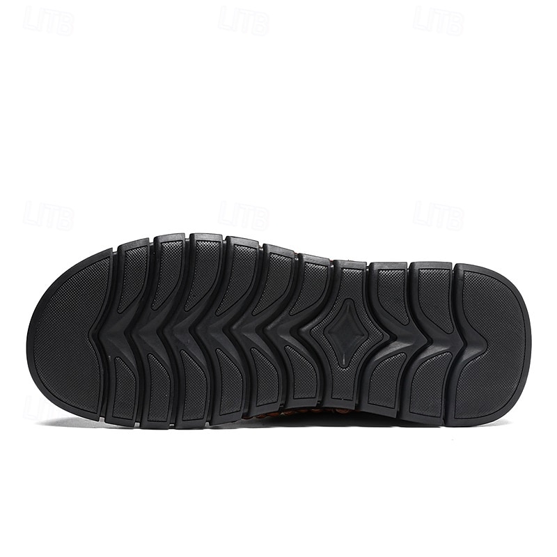 Zapatos de senderismo para exteriores para hombre con parte superior de piel sintética duradera y suela resistente: zapatillas cómodas con cordones para uso diario y aventuras 2026 - $59.99 –P6