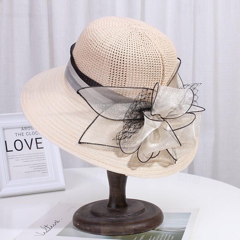 Women Organza Kentucky Derby Hat Fascinators Bucket Bowler Hat for Tea Party Bridal Wedding Church Dress Hat Sun Cap 2026 - $14.99 –P9