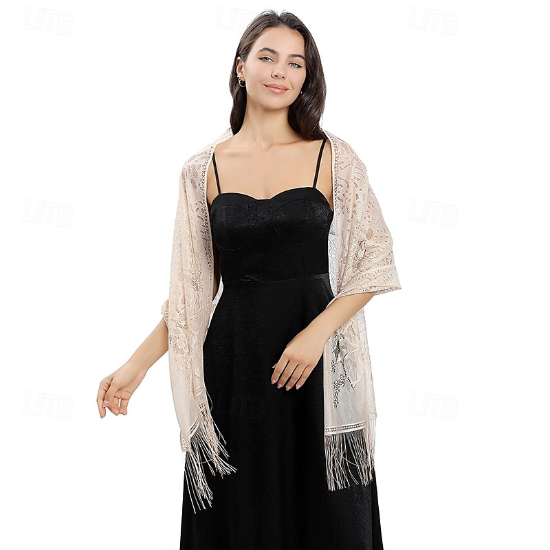 Spitzenblumenschal Braut Hochzeitskleid Abendkleid Cheongsam Tanzparty Bankettschal 2025 - $18.99 –P7
