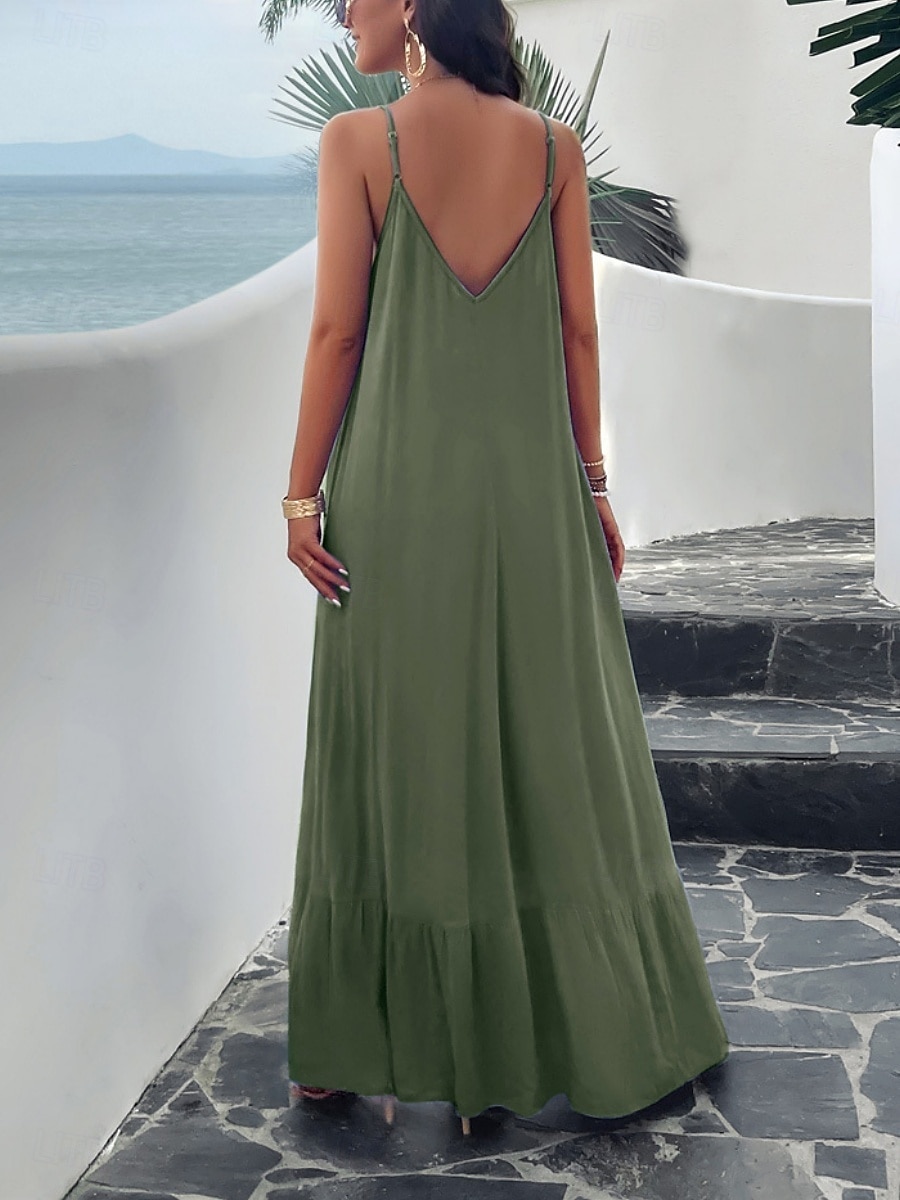 Damen Minikleid Casual kleid skims dress Basic Brautkleider schlicht Urlaub Täglich Regular Fit Glatt Ärmellos Gurt Schwarz Rote Blau Grün Sommer 2025 - $41.99 –P8