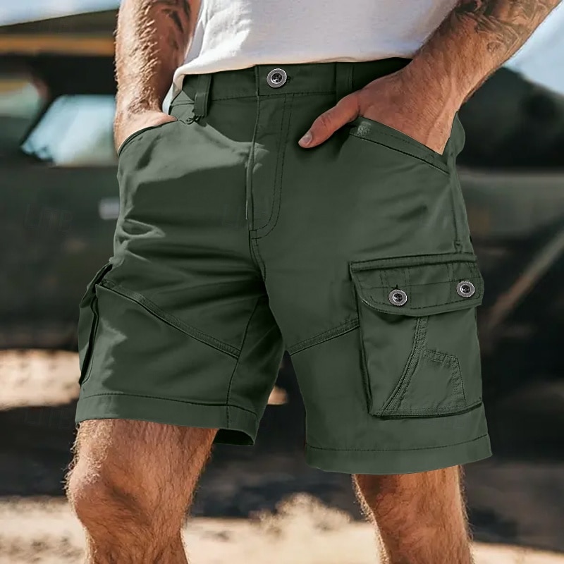 Homme Short Cargo Short Bermuda Short de travail Shorts décontractés Multi poche Jambe droite Plein Evacuation de l'humidité Vestimentaire Longueur genou Extérieur Camping et randonnée Sortie Mode de 2026 ? $29.99 –P5