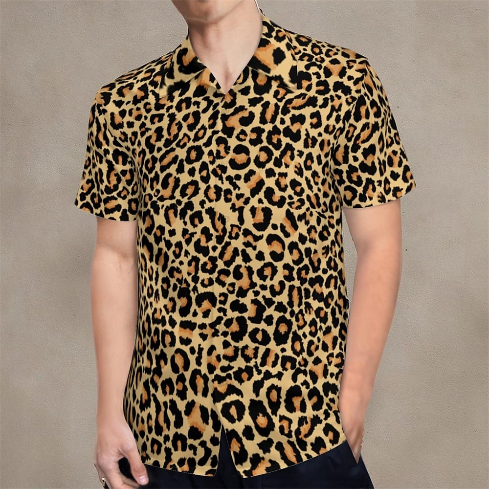 Retro Antiguo Años 70 Camisas Camisa hawaiana Hippie Disco Leopardo Hombre Vacaciones Fiesta Desfile del orgullo Adulto Camisas 2025 - $21.99 –P1