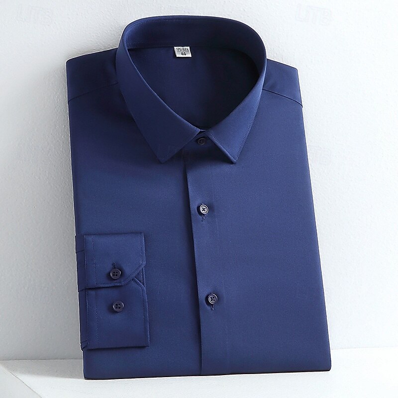 Homme Chemise Chemise boutonnée Couleur unie Mariage Soirée Noir Blanche Jaune Vert Claire manche longue Revers Printemps Automne Vêtement Tenue Poche de 2025 ? $29.99 –P1