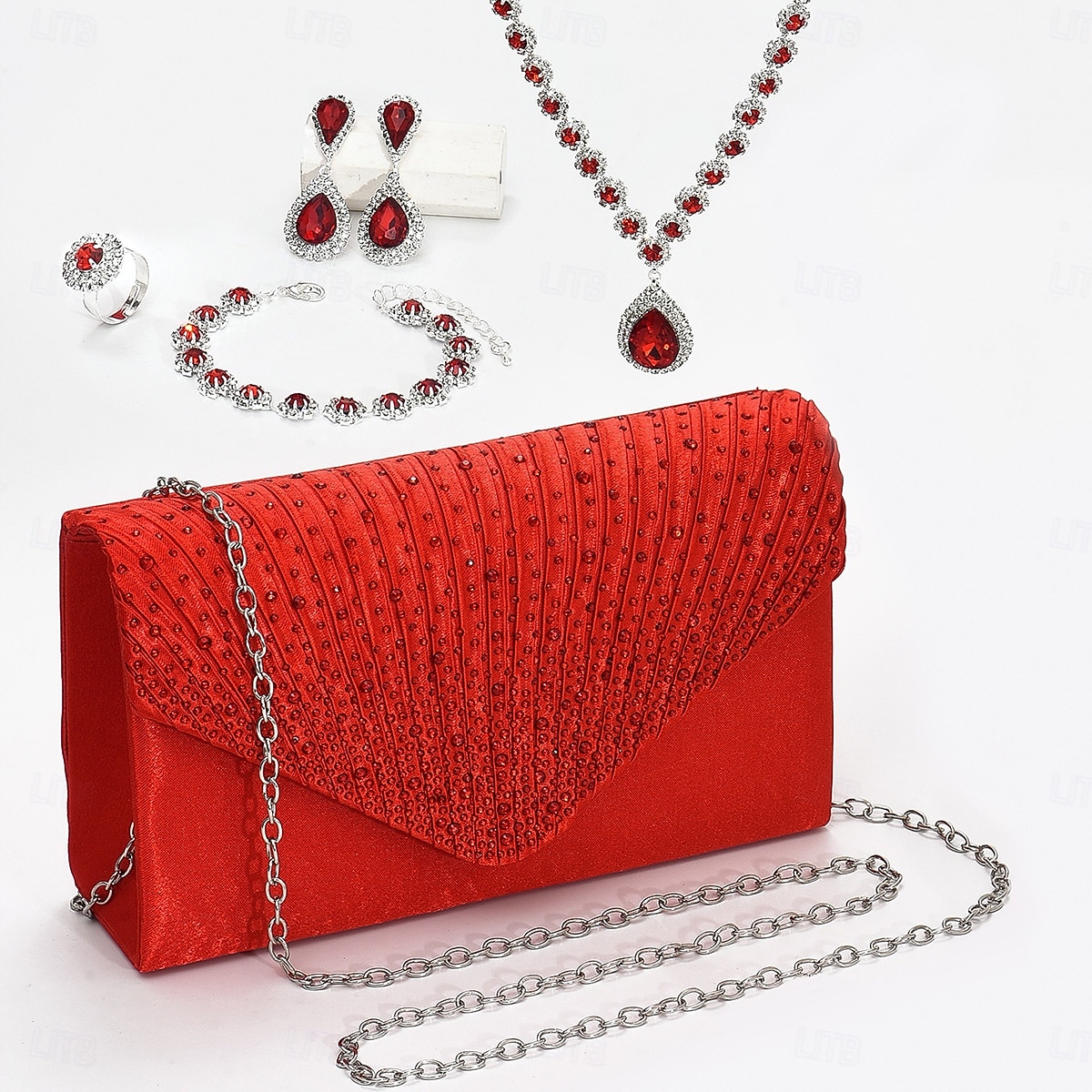 Bruidssieradensets 1 Legering Kettingen Dames Stijlvol Luxe Schattig Zin in hebben Geometrische vorm Sieraden set Voor Feestavondkleding 2025 - $28.99 –P5