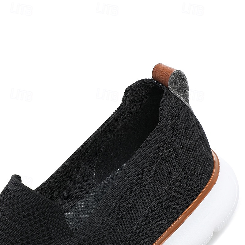 slip-on strikkede joggesko for menn, pustende mesh-overdel med komfortabel passform, uformelle lette sko for hverdags- og utendørsaktiviteter 2025 - $42.99 –P8
