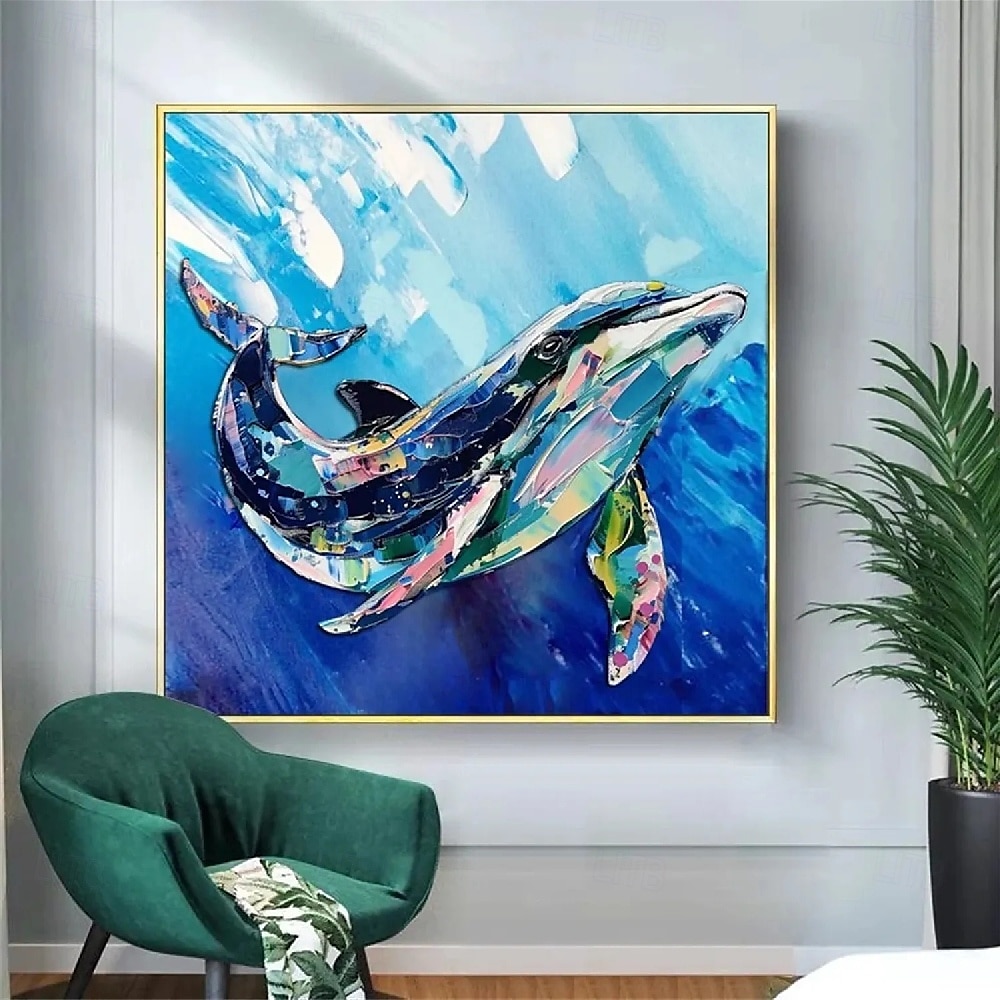 peinture abstraite bleue sur toile, peinture de baleine faite à la main, art abstrait extra large, peinture animale, peinture de baleine texturée surdimensionnée, art animalier, grandes peintures de 2025 ? $108.99 –P1