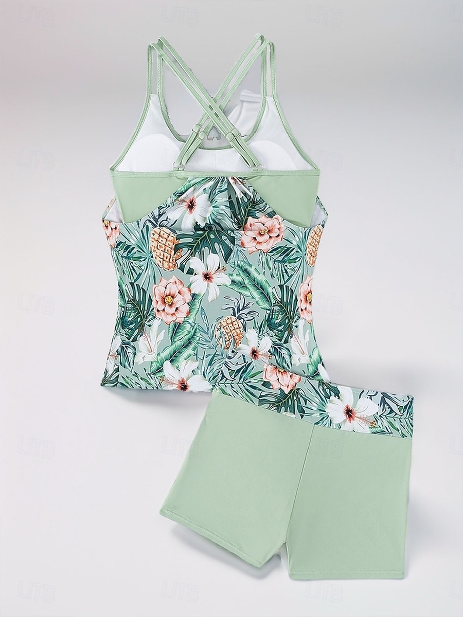 Maillots de bain femmes maillot de bain une pièce monokini sans dos contrôle du ventre taille haute slim vacances plage maillot de bain à rayures florales halter sans manches de 2025 ? $28.99 –P5