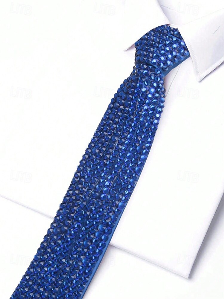 cravate style diamant en strass pour hommes et femmes – détail étincelant en faux diamant pour événements officiels, fêtes et occasions spéciales de 2025 ? $14.99 –P6