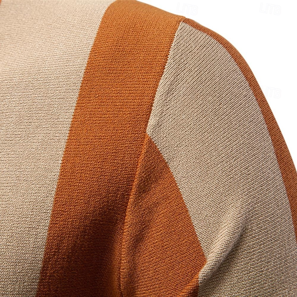 Per uomo Polo Maglione polo lavorato a maglia Formale Lavoro Collo ripiegato Manica Corta Confortevole Stile Vecchio Denaro A righe Strisce verticali Stripe-Trim Righe Primavera Nero Giallo Blu marino del 2025 a $27.99 –P10