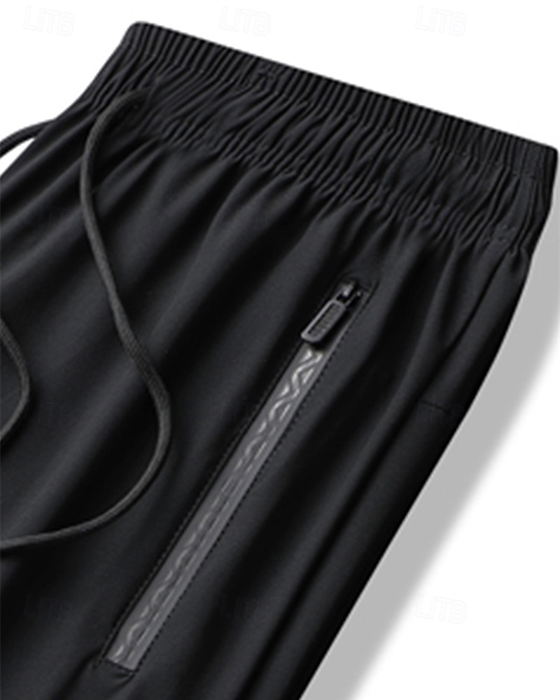 Men's Athletic Pants GYM Pants Running Pants Training Athletic Daily High Stretch Comfortable Breathable Pocket Elastic Waist Drawstring Plain Full Length Sports Casual Activewear Black Grey 2025 - $16.49 –P5