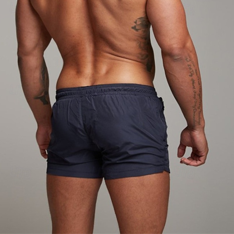 Homens Calção Justo de Natação Shorts de Natação Bermuda de Surf Calças Com Cordão Com bolsos Natação Surfe Praia Esportes Aquáticos Cor Sólida Verão Primavera de 2025 por $16.99 –P20