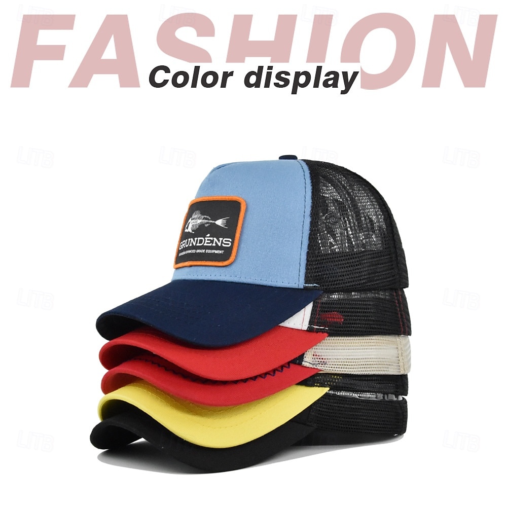 Men's Baseball Cap Sun Hat Trucker Hat Mesh Cap Black Blue Cotton Adjustable Fashion Daily Wear Festival Fish Casual / Daily 2025 - $10.49 –P1