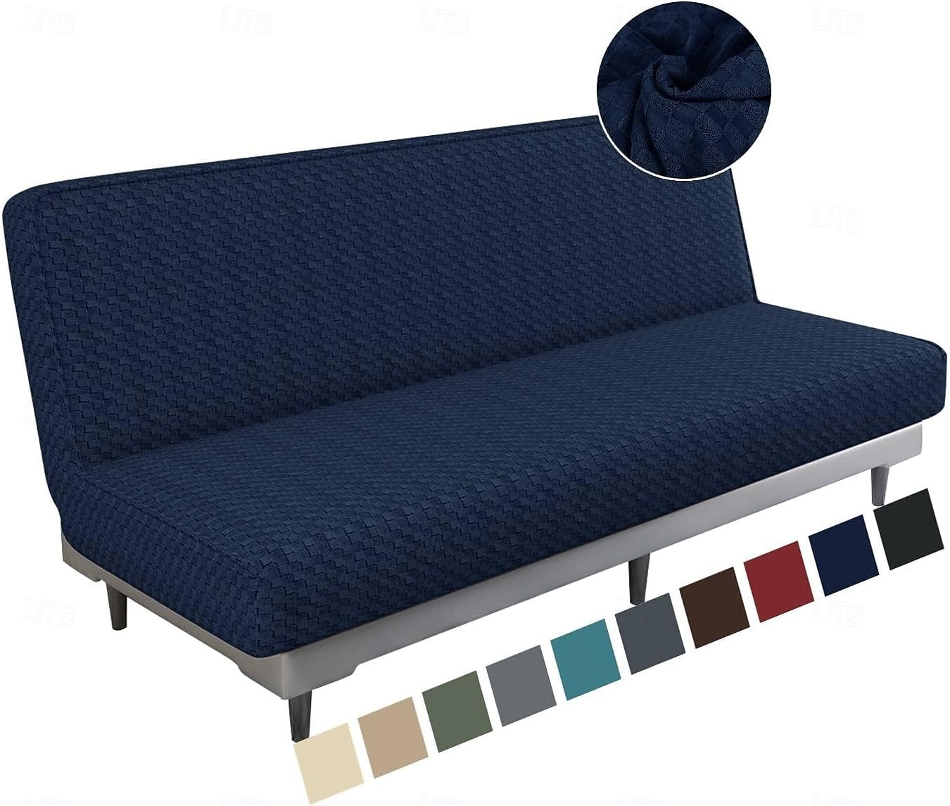 Jacquard Futon Cover Stretch Armless Futon Sofa Cover Soft Futon Slipcover with Elastic Bottom Thick Sofa Bed Furniture Protector Covers for Washable Futon 2025 - $29.99 –P9