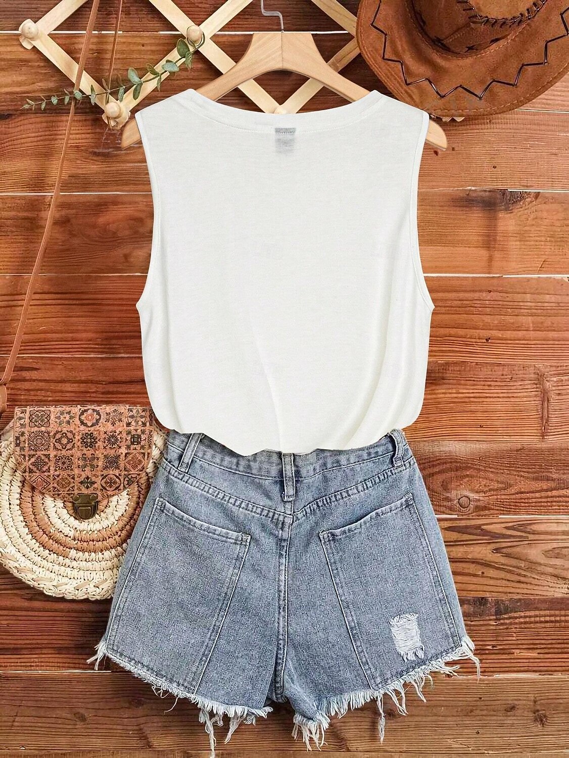 Női Top Camisole Betű Stílusos Hétköznapi Rövid Ujjú Crew Nyak Rendszeres Felsők Napi Nyomtatás Fehér Nyár 2025 - $17.99 –P2