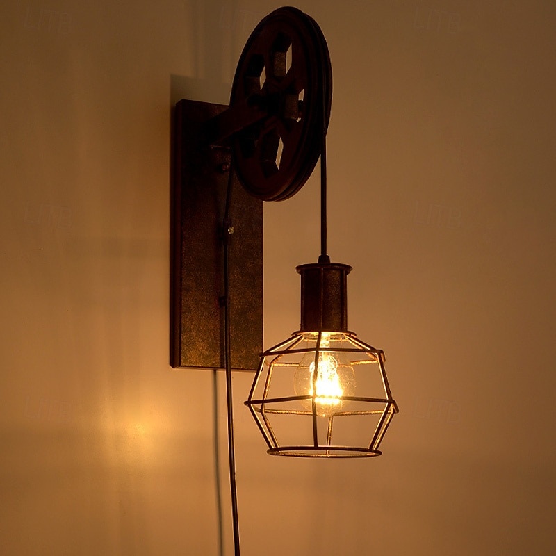 retro nástěnné svítidlo s jednou hlavou zvedací kladka svítidlo průmyslové nástěnné reflektory kreativní nástěnné osvětlení dekorativní osvětlení ulička obývací pokoj chodba loft bary jídelna 110-240v 2025 - $64.99 –P6