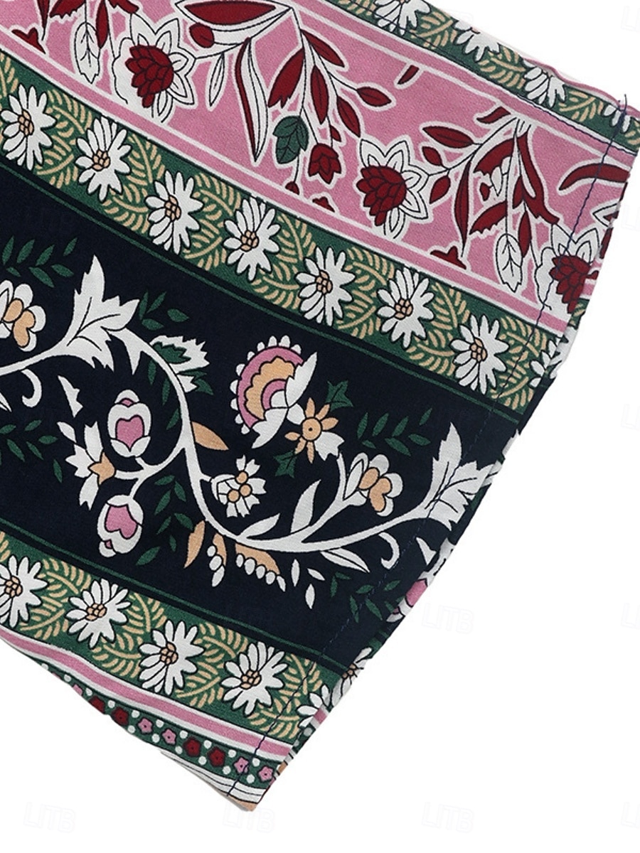 Dame Skjorte Bluse Blomstret Stilfull Fritid Langermet Med stropper Vanlige topper Daglig Trykt mønster Svart Sommer Vår 2025 - $28.99 –P8