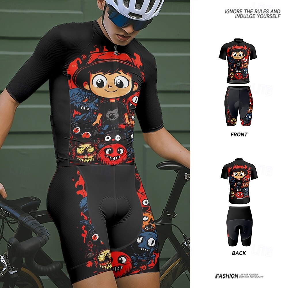 Муж. Велокофты и велошорты Мультипликация С короткими рукавами Велоспорт Наборы одежды с 3 задними карманами Горные велосипеды Шоссейные велосипеды 2025 - $47.99 –P13