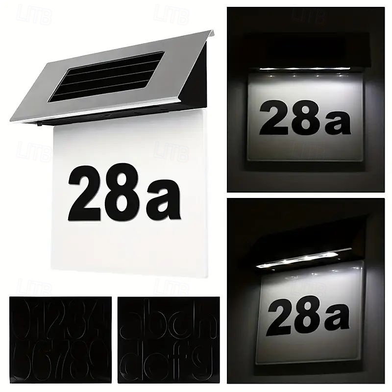 Luz solar de acero inoxidable para señal de dirección – luz de pared exterior led para el hogar, el jardín, la calle y el patio | luz solar de noche impermeable 1 pieza 2025 - $16.99 –P7