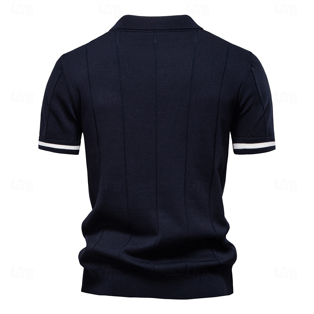 Miesten Polo Neulo poolo Muodollinen Työ Sänkyjen avaus Neljänneksen postinumero Lyhythihainen Yhtenäinen väri Sulkea jnk vetoketju Kevät Tumman harmaa Musta Valkoinen Laivaston sininen Khaki Harmaa 2025 - $27.99 –P17