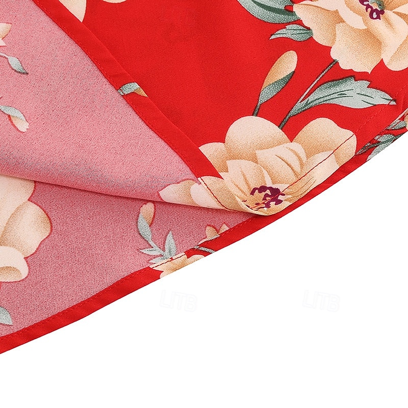 1950s Retro Antiguo Rockabilly Hasta la Rodilla Vestidos Vestido de té Vestido swing Floral Ajustado / Acampanado Columpio Disfraz Mujer Navidad Carnaval Año Nuevo Reunión de Antiguos Alumnos Ropa 2026 - $23.99 –P13