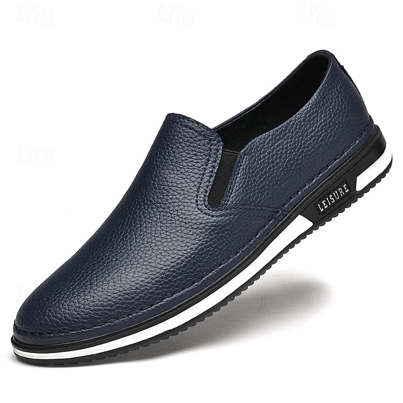 slip-on sneakers i konstläder för män, avslappnade vita skor med bekväm gummisula, snygga och mångsidiga skor för vardags- och fritidsaktiviteter 2025 - $54.99 –P3