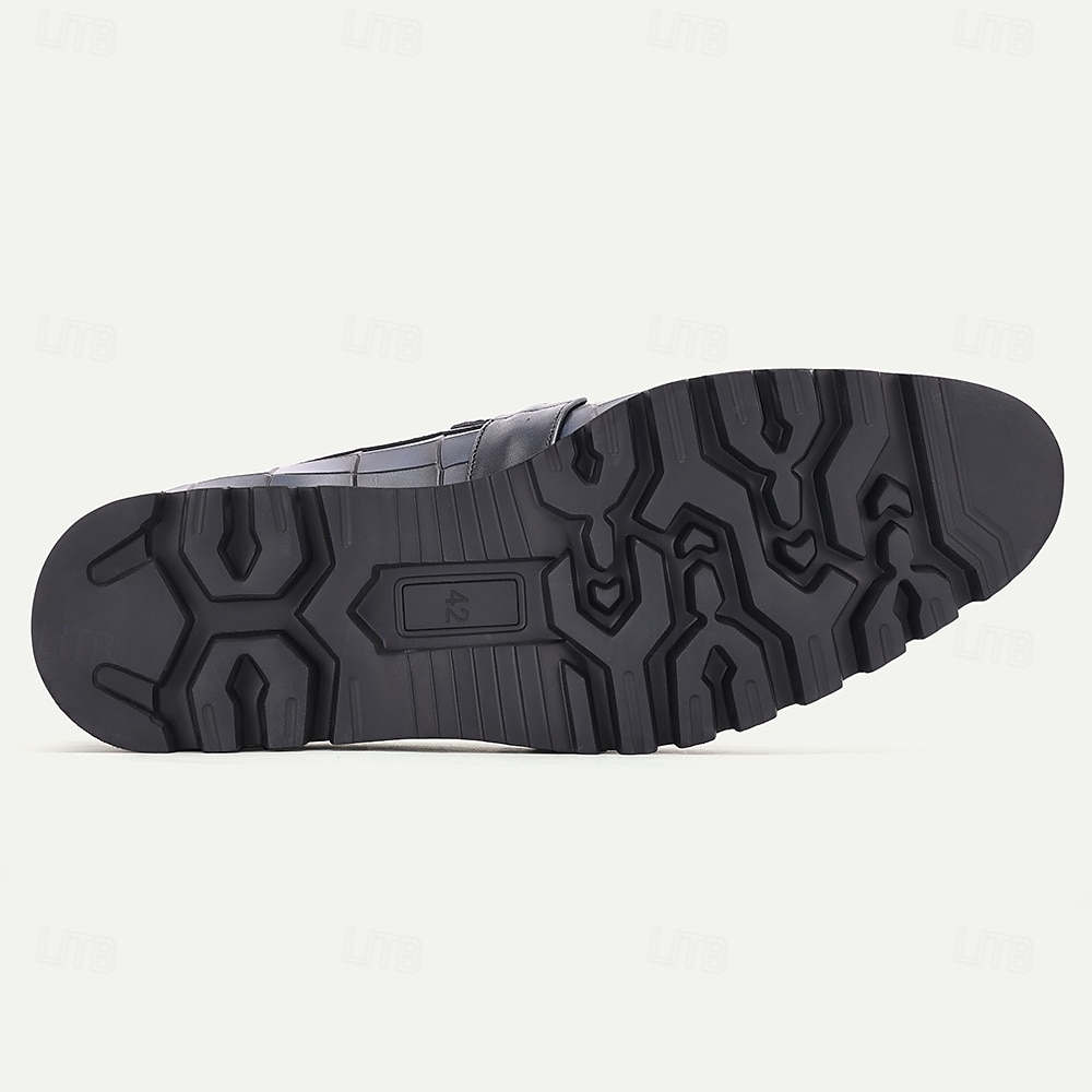 loafers i äkta läder för män – krokodilpräglade slip-on klänningskor med robust sula för affärs- och högtidskläder 2025 - $94.99 –P6
