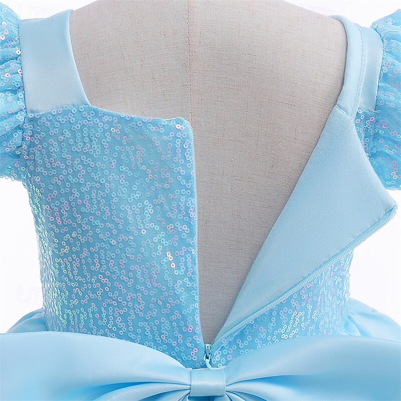 Kids Girls' Dress Color Block Sleeveless Performance Outdoor Mesh Adorable Costume Polyester Midi Casual Dress A Line Dress Tulle Dress Summer Spring 4 years+ Sky Blue 2025 - $31.99 –P9