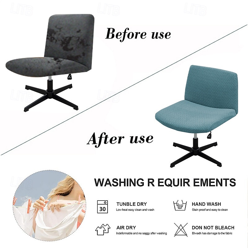Armless Chair Cover, Cat Scratch Proof Soft Office Desk Chair Slipcovers Washable Work Chair Cover for Office Computer Gaming Chair 2025 - $8.99 –P5