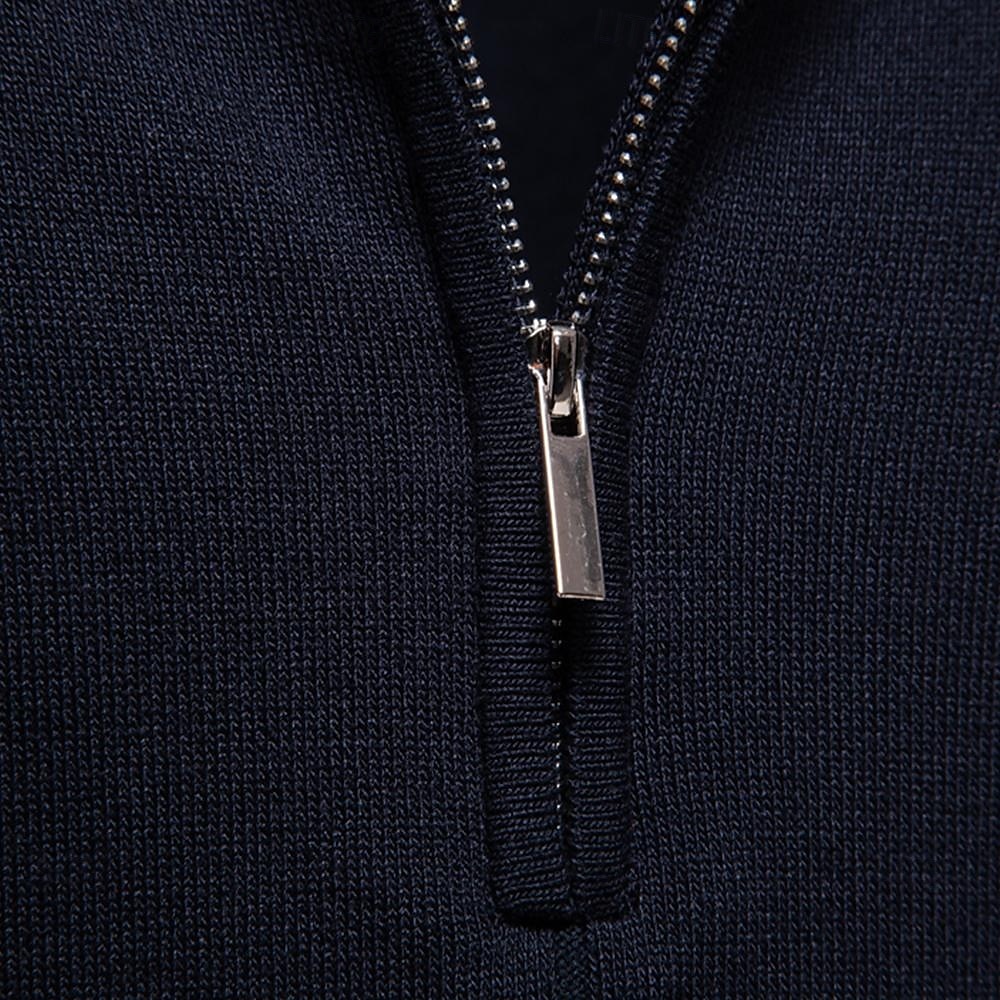 Miesten Polo Neulo poolo Muodollinen Työ Sänkyjen avaus Neljänneksen postinumero Lyhythihainen Yhtenäinen väri Sulkea jnk vetoketju Kevät Tumman harmaa Musta Valkoinen Laivaston sininen Khaki Harmaa 2025 - $27.99 –P49