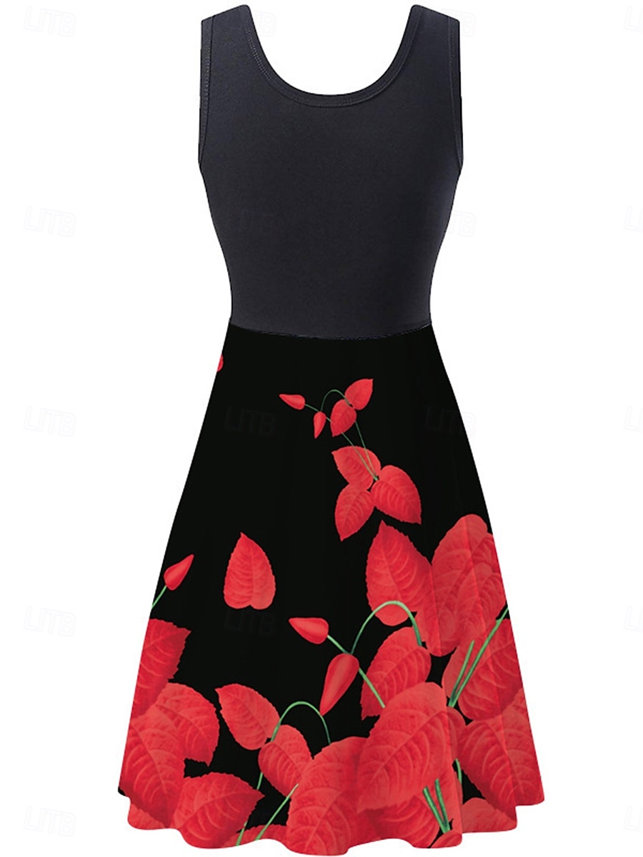 Women's Mini Dress Sundress A Line Dress Slip Dress Off The Shoulder Dress Vacation Casual Vacation Daily Regular Fit Floral Sleeveless Crew Neck Black And White Black White Pink Summer 2025 - $21.99 –P5