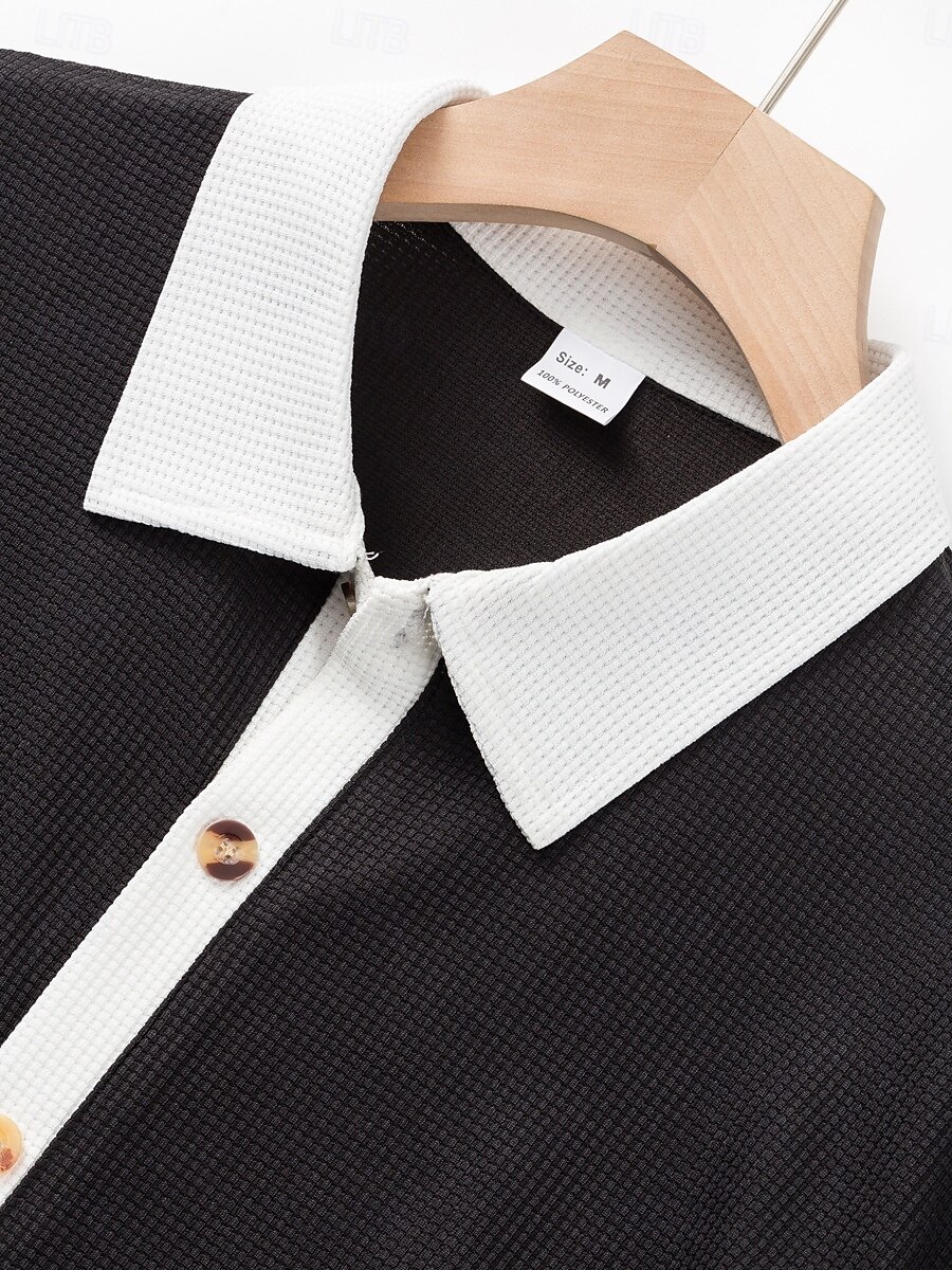 Per uomo Camicia a cialda 2 pezzi Completo di camicia Set estivo Set abbinati Maglietta informale Liscio Da mare Giornaliero Nero Bianco Rosso Verde Manica corta Colletto Estate Abbigliamento del 2025 a $31.99 –P3