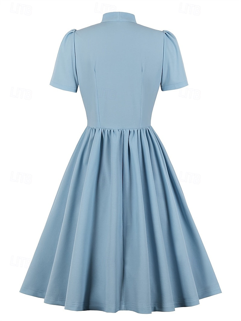Elegantní 50. léta Retro Ke kolenům Šaty A-Line šaty Čajové šaty Pevná barva A-Linie Dámské Vánoce Karneval Nový rok Maturita Denní nošení loučení se svobodou nevěsty Dospělé Šaty pro návrat domů Léto 2025 - $34.99 –P10